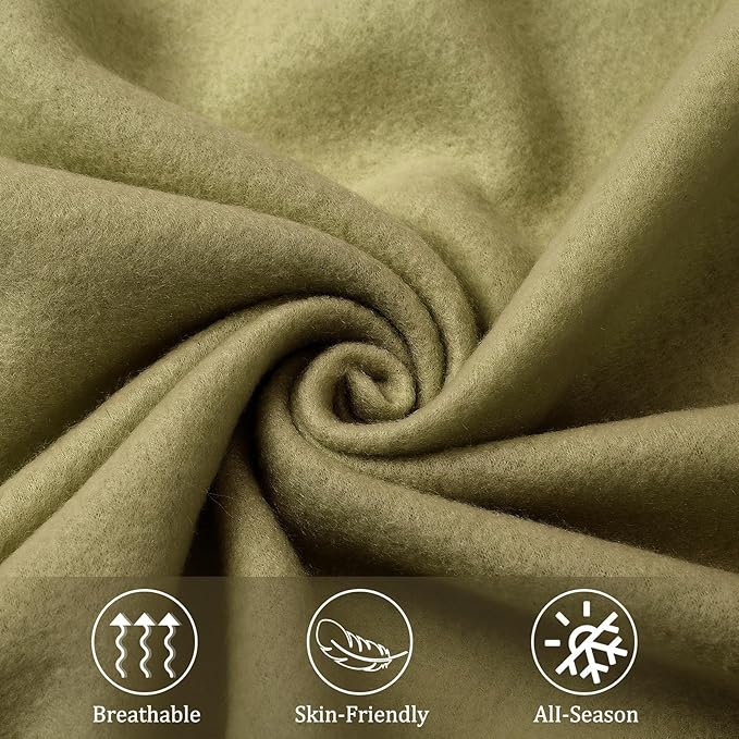 Kinlop Fleece Blanket Bulk 60 x 50 Inch Soft Lightweight Fleece Cozy Blanket Warm Throw Plush Pet Throw for Bed Couch Sofa Home Office Wedding Gifts Travel Camping(Olive Green,40 Packs)
