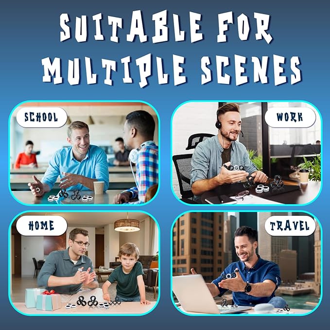 Cevioce 6 PCS Magnetic Ring Fidget Toys Set,Easter Basket Stuffers Finger Spinner Pack for Teens Adults and Kids,Coolest Magnet for ADHD Anxiety Relief Toy for 8+ Year Old Boys Valentine's Day Gifts