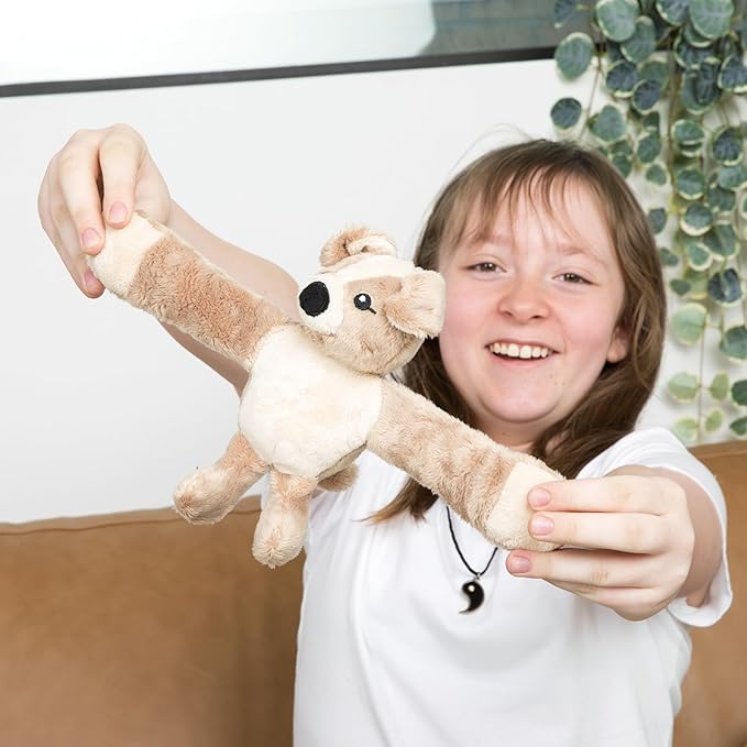 Hug Babies Cute Mini Plush Stuffed Animal Bracelet for Kids | Soft & Cuddly Portable Comfort Adorable On-The-Go Companion for Travel School & Adventures Ages 2+ (Charlie The Puppy)