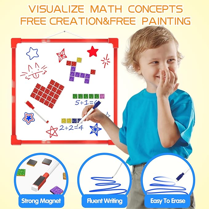 GLEEHAPY Learning Resources Educational STEM Toy,Mosaic Magnetic Puzzle,300 Foam Building Blocks with 20 Patterns,Math Counting Activities, Montessori Sensory Art Kit Gift for Boy Girl Kids 4 5 6 7+