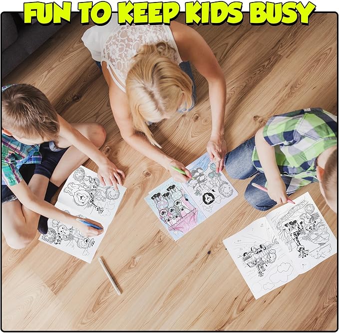 18Pcs Zoo Animal Coloring Books Bulk for Kids - 9"x11" Animal Party Favors with Jungle Safari Animals and Activity Sheets for Goodie Bags, Classrooms and Themed Birthday Supplies (Pack of 18)