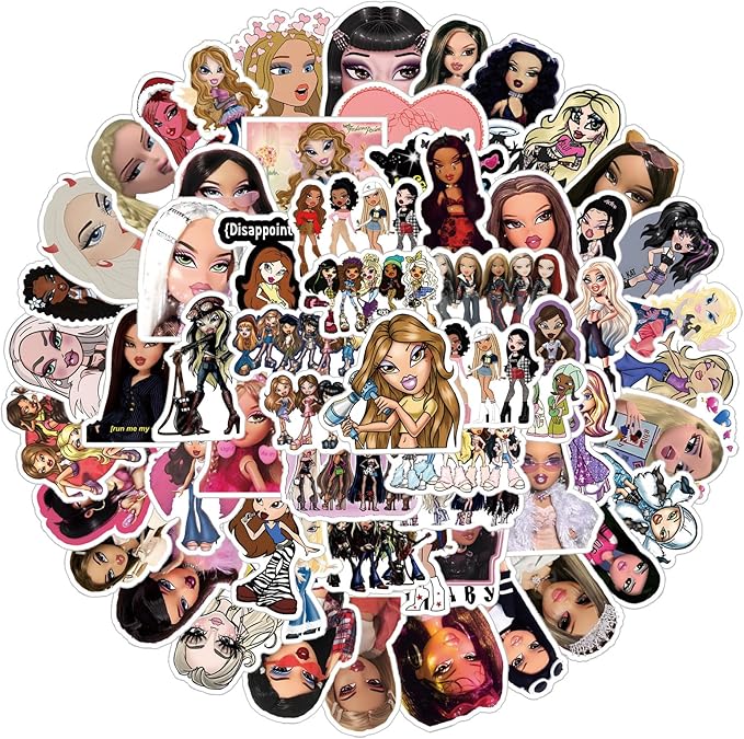 86Pcs Cartoon Delicacy Party Supplies Cartoon Party Favors Include 12Pcs Bracelets-12Pcs Button Pins-12Pcs Keychains-50Pcs Stickers for Birthday Party Decorations