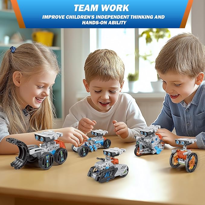 AESGOGO 12-in-1 Electric Robot Kit, STEM Projects Toys for Kids Age 8-12 Birthday Gifts, DIY Building Science Experiment Kit Battery Powered Education for Boys Girls Aged 8 9 10 11 12 13 14 Years Old