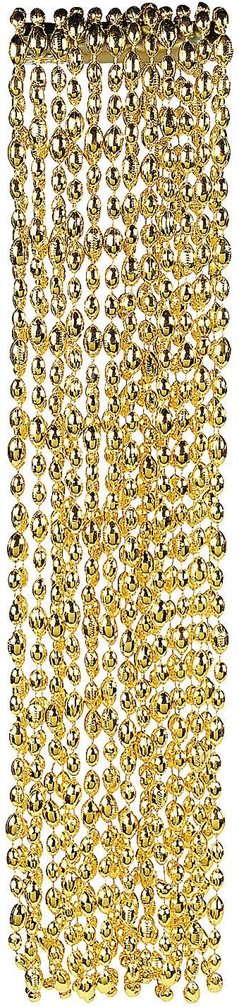 Fun Express Gold Football Bead Necklaces – Stylish Mardi Gras Beads for Sports Events Tailgates Parties & Celebrations – Perfect for Team Spirit Party Favors & Fun Accessories – 12 Pieces