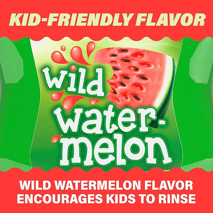 ACT Kids Anticavity Fluoride Rinse Wild Watermelon 16.9 fl. oz. Accurate Dosing Cup, Alcohol Free
