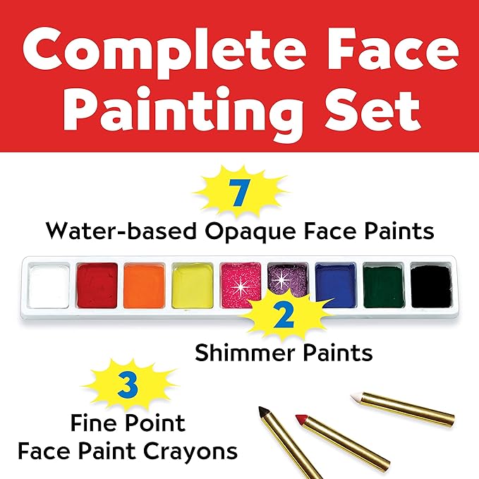 Faber-Castell Face Paint Studio Kit - Face Painting Kit for Kids - Non-Toxic Face Paint for Halloween, Kids Party, Carnival, Rainy Day Activities