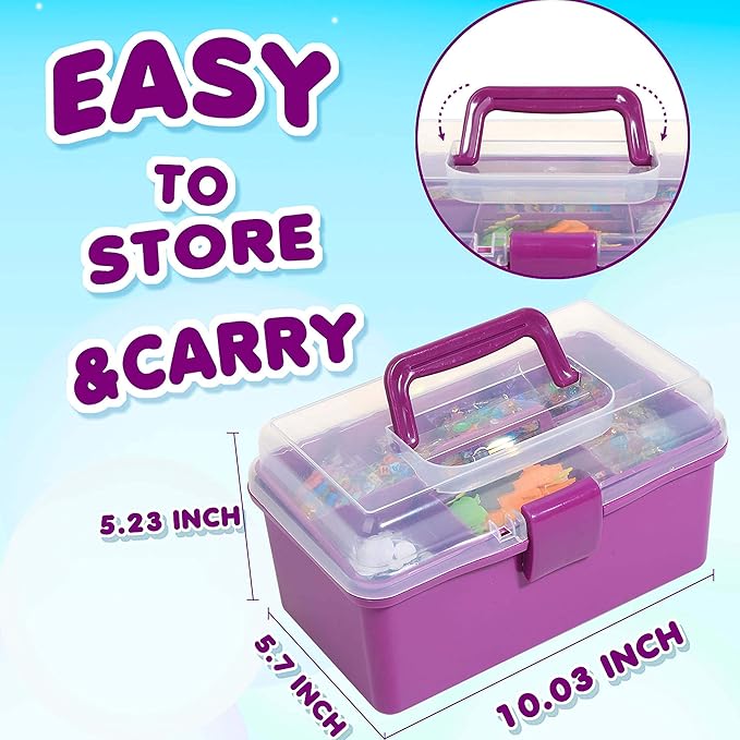 Arts Craft Supplies for Kids, 1000+ PCS Toddler DIY Craft Art Supply Set Include Pipe Cleaners, Pom Poms, Storage Box, 2025 Christmas Holiday Gift for 4-12 Years Old Boys and Girls