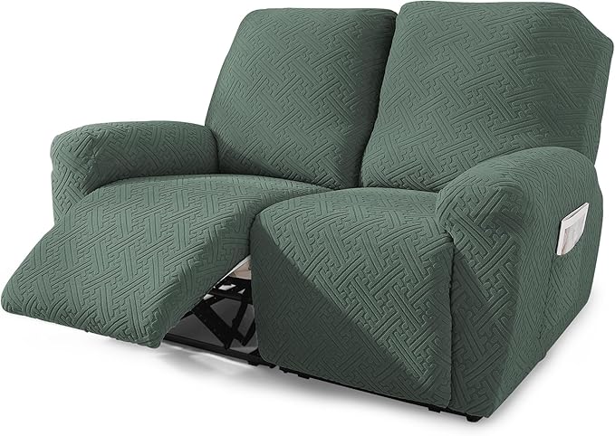 NORTHERN BROTHERS Recliner Chair Covers, Loveseat Chair Covers, Covers for Reclining Chairs, Recliner Couch Cover 2 Seat, Light Green