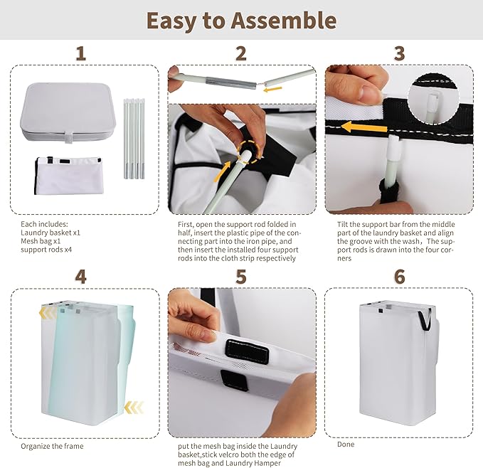 80L Large Laundry Hamper with Lid, Foldable Laundry Bag for Washing Machine with Removable Inner Bag, Dirty Hampers for Bedroom, Bathroom,Laundry Room, College (White)