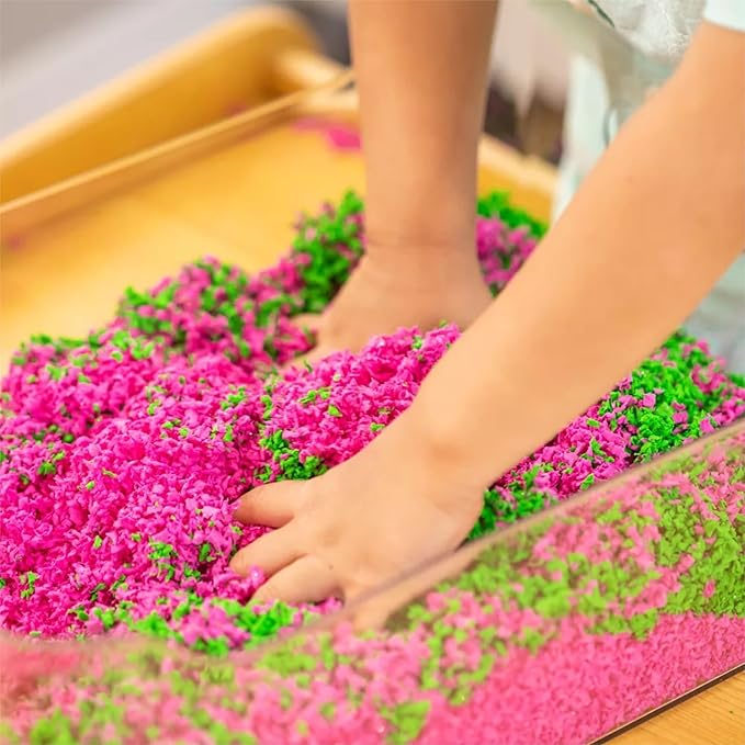 Educational Insights Playfoam Pluffle for Sensory Bins 4-Pack - Green, Pink, Yellow & Purple Sensory Bin Filler for Sensory Table, Great for Sensory Play