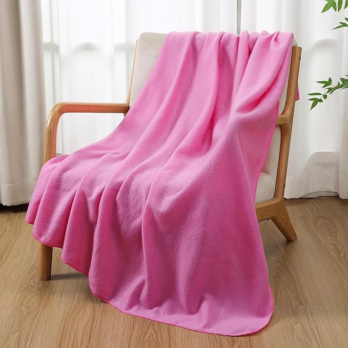 Buryeah 10 Pcs Fleece Blanket Bulk Warm Soft Fleece Blankets Cozy Lightweight Throw Blankets Plush Pet Throw Blanket for Home Bed Sofa Office Wedding Gifts Travel(50" X 60",Multi Colors)