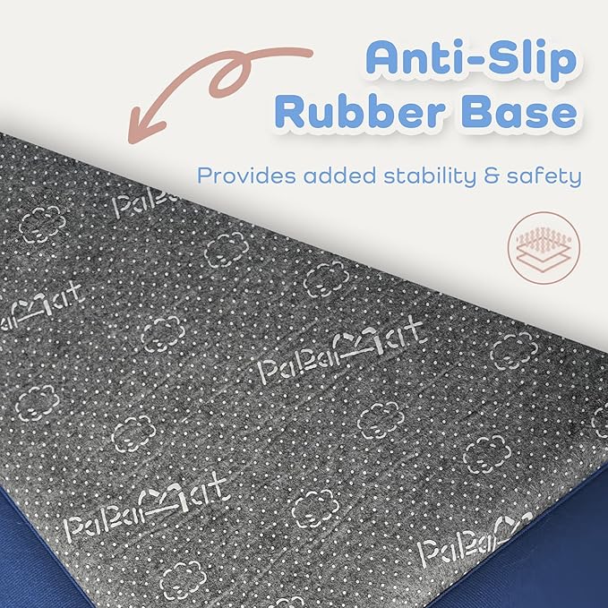 1.3" Thick Baby Floor Play Mat 50x50, Basic Padded Foam Mat for Tummy Time Crawling, Non Slip Cushioned for Babies Toddlers Infants Kids (Blue)