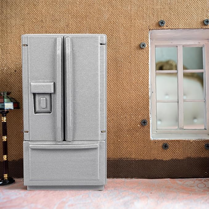 ibasenice Miniature Dollhouse Refrigerator Accessories - Miniature Dollhouse Furniture Refrigerator Toy Realistic Mini Fridge Model Kitchen Accessories Toy Tiny Doll House for Dollhouse Decor