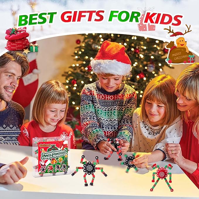 Fidget Spinners for Kids and Adults Christmas Fidget Toys Gifts, Stress Relief Sensory Toys for Boys and Girls Fingertip Gyros for ADHD Autism for Kids Birthday Gifts (Fidget Toy- Red)