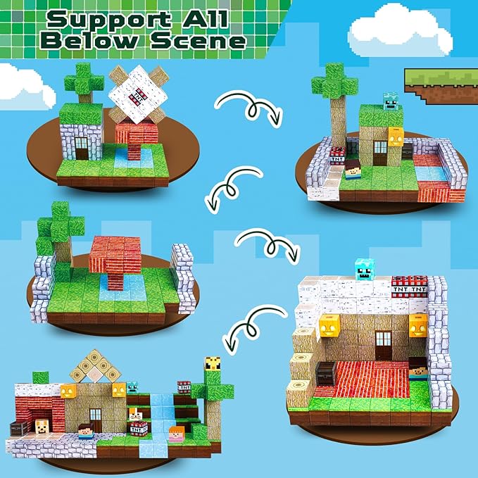 150PCS Magnetic Blocks - Magnetic Building Blocks Magnetic Cubes Stacking, STEM Montessori Sensory Toys for Toddlers Kids Boys Girls Ages 3-5 6-8 Holiday Easter Birthday Gifts