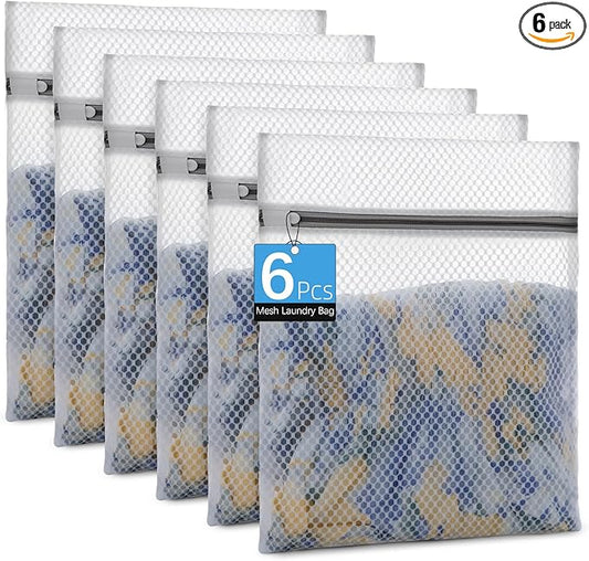 Honeycomb Mesh Laundry Bags for Delicates - 12x16 Inches Medium Washing Bags for Bras, Lingerie, Socks, Baby Clothes - Gentle Wash Protection with Zipper Closure (6)