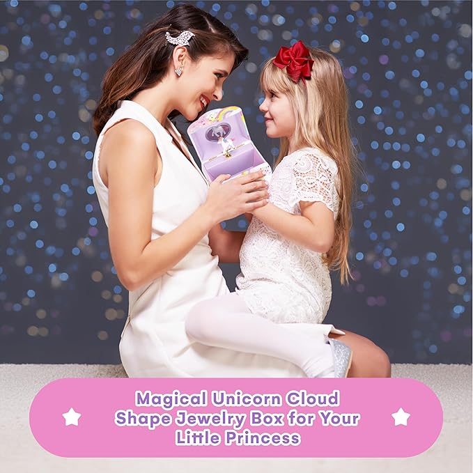 Jewelkeeper Girl's Cloud Shaped Unicorn Musical Jewelry Box