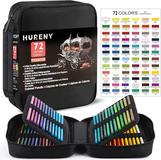 Colored Pencils for Adult Coloring Books, 72 Colors Drawing Pencils with Soft Oil-Based Cores, Professional Art Supplies for Artists, Vibrant Color Pencil Set In Zipper Case for Teens.