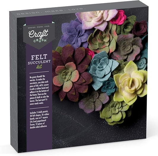Craft Crush — Felt Succulents Craft Kit — Display Kit — Fun & Easy — Ages 13+, Small