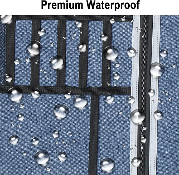 Wheelchair Storage Bag, Double-Sided Armrest Pouch with Cup Holder and Reflective Strip, for Wheelchairs and Walkers (Blue)