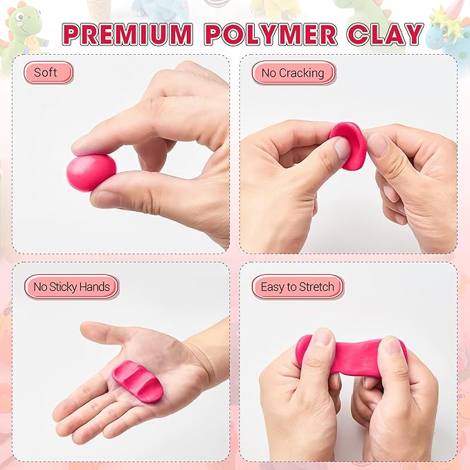 139 PCS Polymer Clay Kit with Sculpting Tools and Accessories, 58 Colors Non-Toxic Modeling Clay for Kids, DIY Oven Bake Clay, Arts and Crafts Gift Set for Kids Adults and Beginners