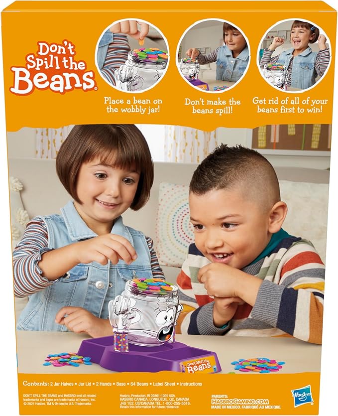 Hasbro Gaming Don't Spill The Beans Game | Balancing Board Game for Boys & Girls | Kids Preschool Games | Easter Gifts for Girls & Boys | 2 Players | Ages 3+