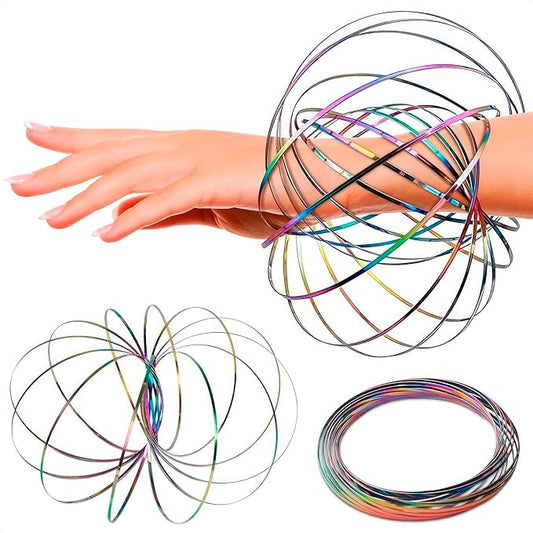 Flow Ring Spinner Ring Arm Toy - Sensory Rings Fidget Bracelet Geometric Sensory Spring Toy Magic Flow Bracelet Fidget Flow Bracelet Flow Rings Fidget Toy - Arm Fidget Spinner Kinetic Toys Magic Rings