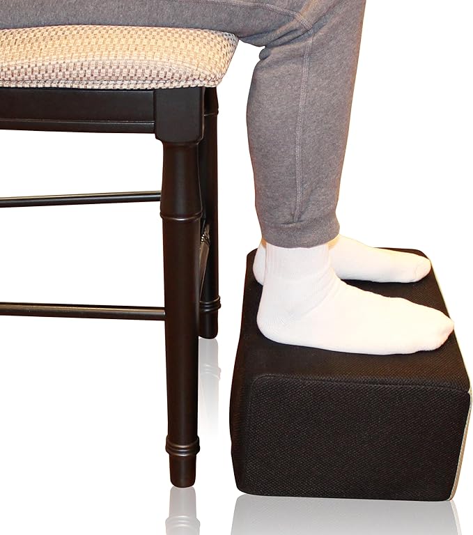 InteVision Extra Large 2-in-1 Footrest for Added Height - Premium Foam Cushion Works Great for Under Desk or bar - Will not Slide on Any Surface (17.5" X 12" x 8")