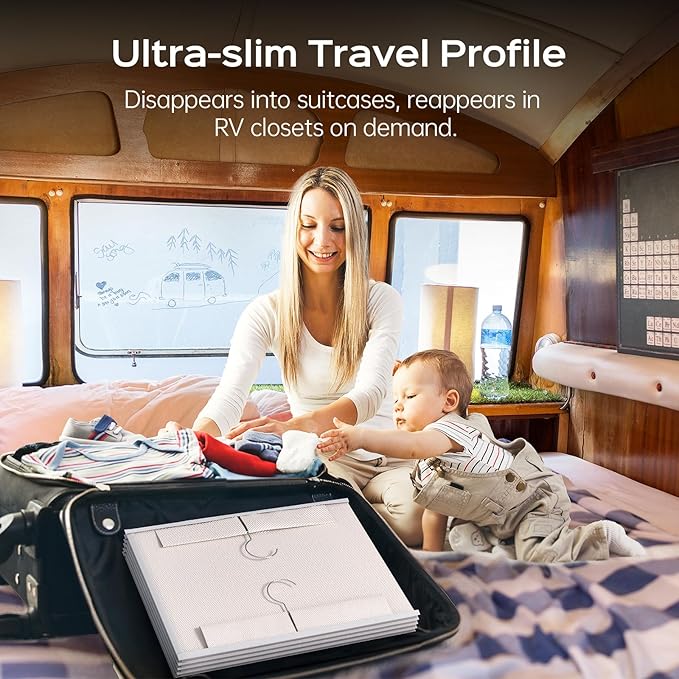 ALLTIDYUP Extra Deep Hanging Closet Organizer with Shelves and Oversized Mesh Pockets, Heavy-Duty Structure, No Deformation, Max Storage for Clothes, Shoes, Hats, Dorms and RVs,1-Pack (White, 6 Tier)