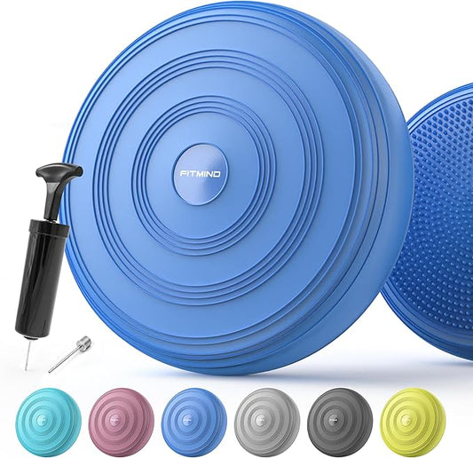 Inflated Wobble Cushion,Circular Non-slip Texture for Comfortable Sitting,Extra Thick Dyna Disc with Pump for Core Strength,Wiggle Seat to Improve Posture,Fitness,660lb Load Capacity