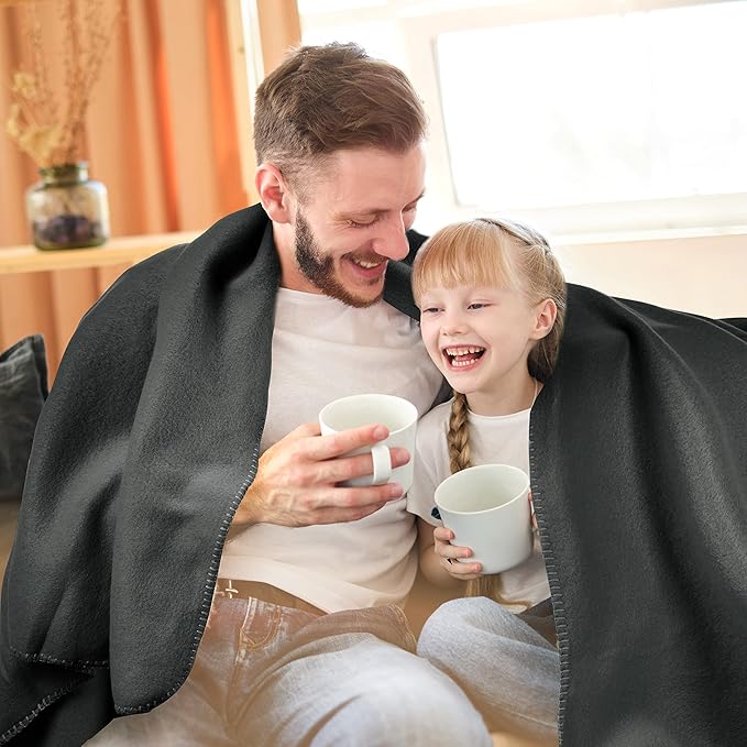 Special SG Glory Fleece Throw Blankets Bulk Fleece Blankets Solid Wholesale Lightweight Warm Soft for Pet Bed Sofa Couch Office Wedding Gifts Travel Seasons (Black, Pack of 6-50x60 Inches)