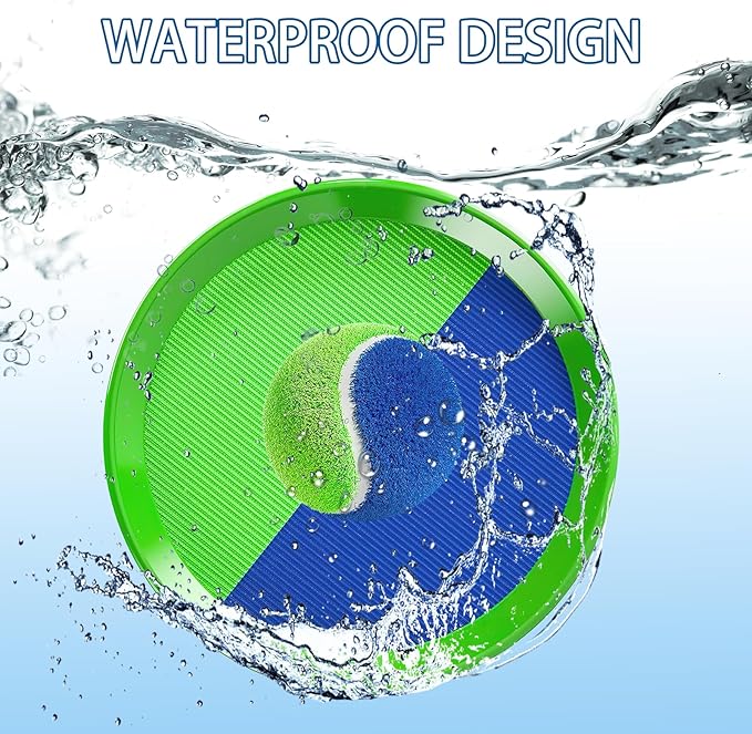 EPPO Toss Ball and Catch Set Toss Paddle Catch Ball Game Beach Toys Back Yard Pool Outdoor Throw Sticky Mitts Toys Set Age 3+ Years Boys Girls Adults