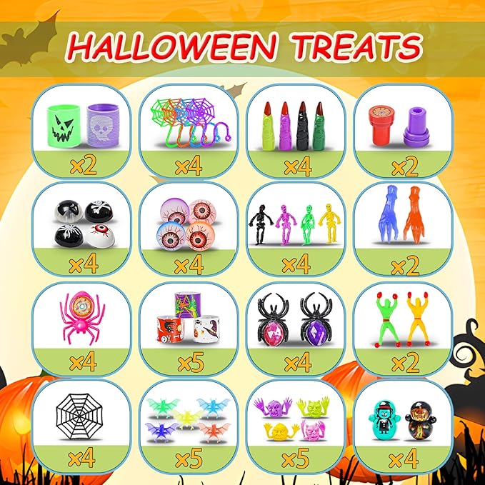 600 Pcs Halloween Party Favors for Kids, Fidget Toys Bulk, Prizes for Kids, Halloween Toys Treats Gifts, Carnival Treasure Classroom Prizes Box, Goodie Bag Stuffers, Party Toy Supplies