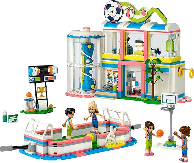LEGO Friends Sports Center with Football, Basketball, Tennis and Climbing Wall, 4 Mini Dolls, Gifts and Toys by Heartlake City 41744
