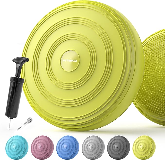 Inflated Wobble Cushion,Circular Non-slip Texture for Comfortable Sitting,Extra Thick Dyna Disc with Pump for Core Strength,Wiggle Seat to Improve Posture,Fitness,660lb Load Capacity
