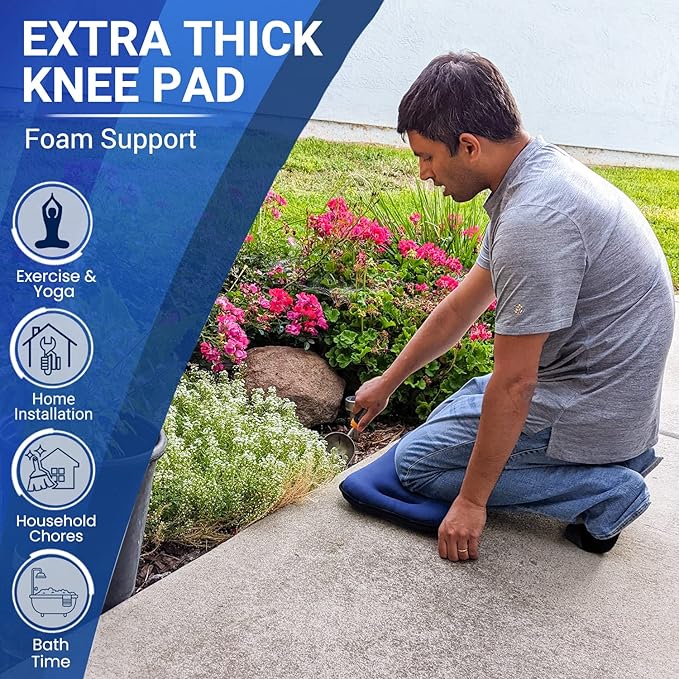 Extra Thick Knee Pad, Garden Kneeling Pads Gardening Yoga Baby Bath Exercise Flooring Cleaning Kneeler, High-Density Foam Cushion Support Knee Mat