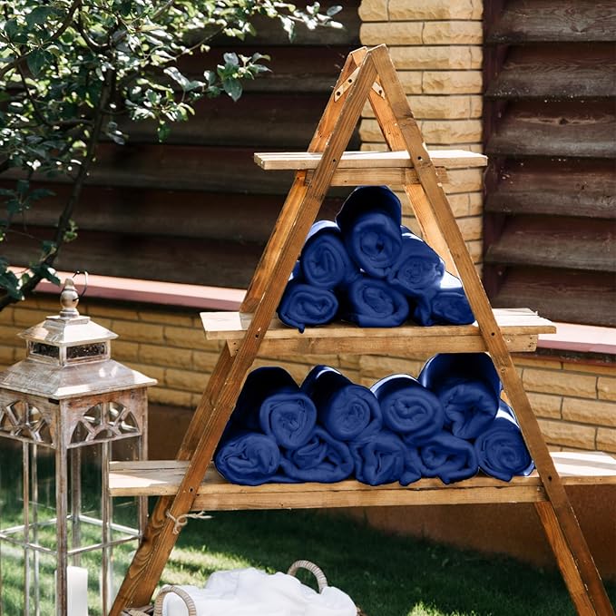 Buryeah 10 Pcs Fleece Blanket Bulk Soft Warm Fleece Blankets Cozy Lightweight Throw Blankets Plush Pet Throw Blanket for Home Bed Sofa Office Wedding Gifts Travel(50" X 60",Blue)
