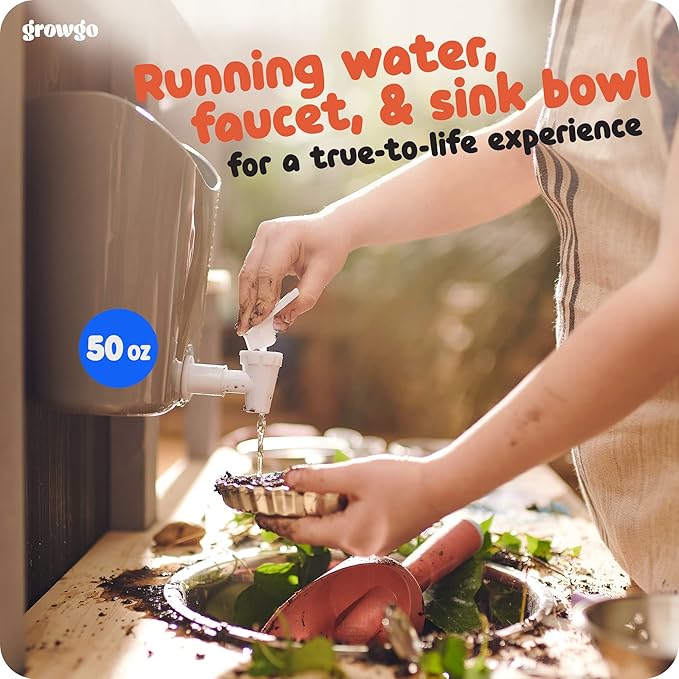 2-in-1 Mud Kitchen for Kids Outdoor with Utensils, Grocery Store Pretend Play - Lemonade Stand and Market Playset for Outdoor Fun - Perfect for Cooking, Role-Playing, and Creative Imagination