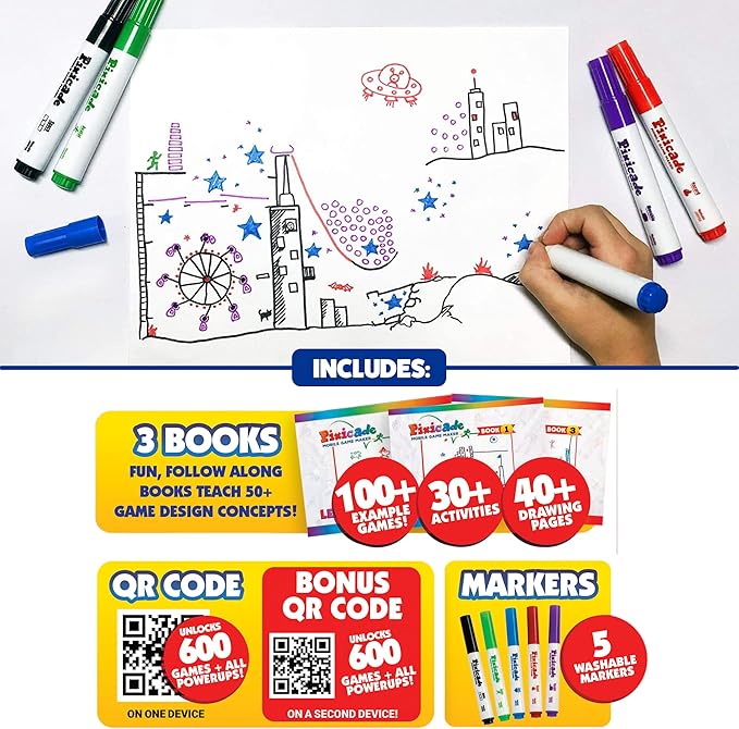 Transform Creative Drawings to Animated Playable Kids Games On Your Mobile Device - Build Your Own Video Game - Gifts for 10 Year Old Girl, Boys - Award Winning STEM Toys for Ages 6-12+