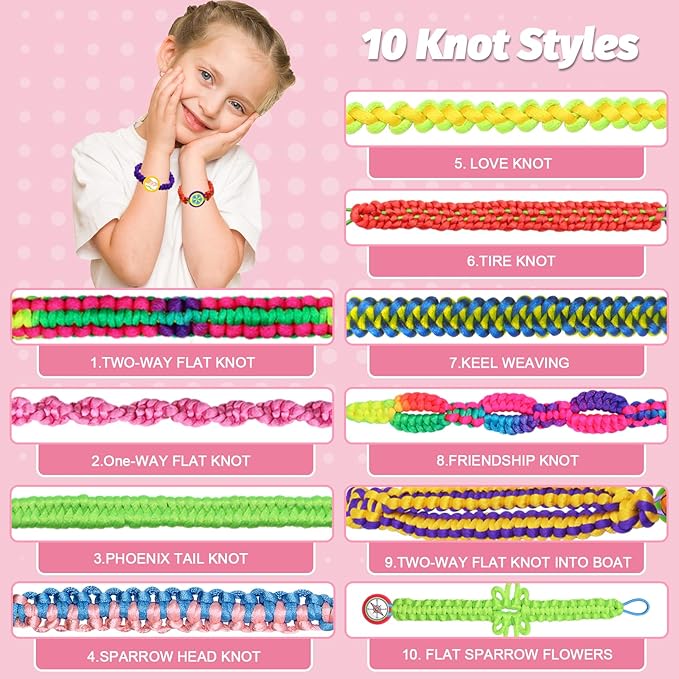 Friendship Bracelet Making Kit, String Bracelets Maker Craft, Kids Jewelry Making Kit, Arts and Crafts for Kids, Christmas Birthday Gifts for Girls