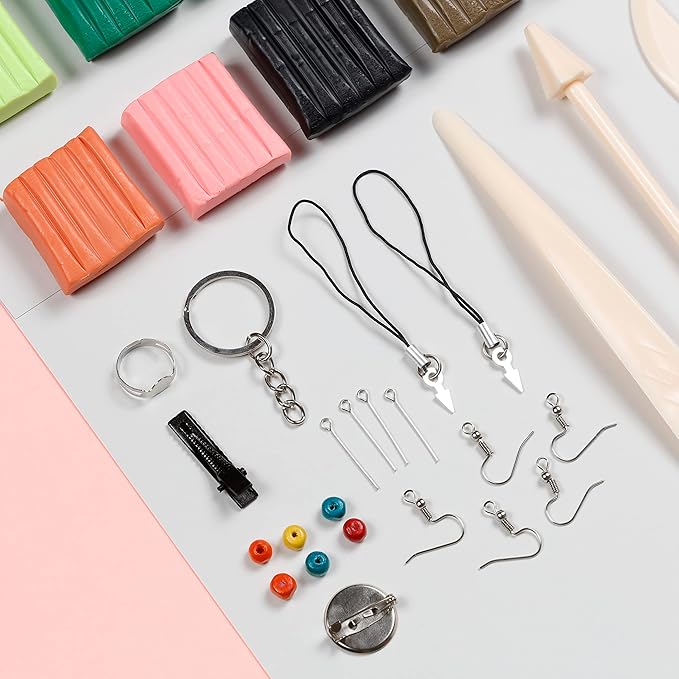 Incraftables Polymer Clay Kit (24 Colors Soft Block). Modeling Oven Bake Clay Kit for Adults, & Kids with Sculpting Tools. Non Toxic Molding Polymer Starter Baking Set for Jewelry Making