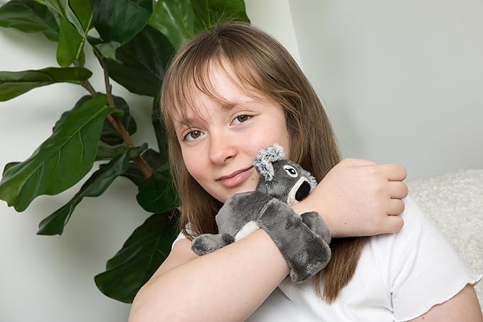 Hug Babies Quinn The Koala Cute Mini Plush Stuffed Animal Bracelet for Kids | Soft & Cuddly Portable Comfort Adorable On-The-Go Companion for Travel School & Adventures Ages 2+
