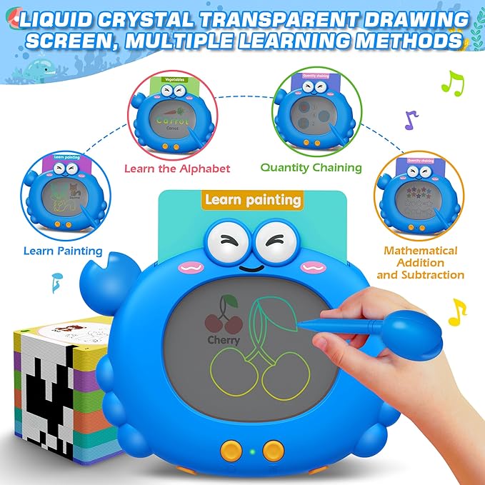 Talking Flash Cards,Kids Toddler Flash Cards with 224 Pages,Writing, Drawing,and Math,Autism Sensory Toys,Speech Therapy Toys,Learning Educational Toys Gifts for Age 2 3 4 5 Years Old Boys and Girls