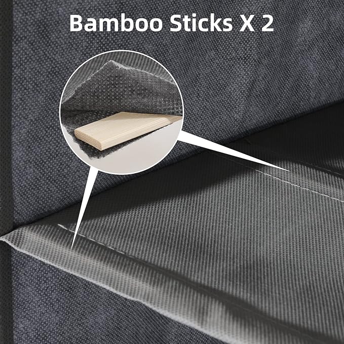 4-Shelf Hanging Closet Organizer and Storage, Collapsible Hanging Shelves for Closet with 2 Side Pockets, Hanging Shoe Organizer to Saving Space,Grey