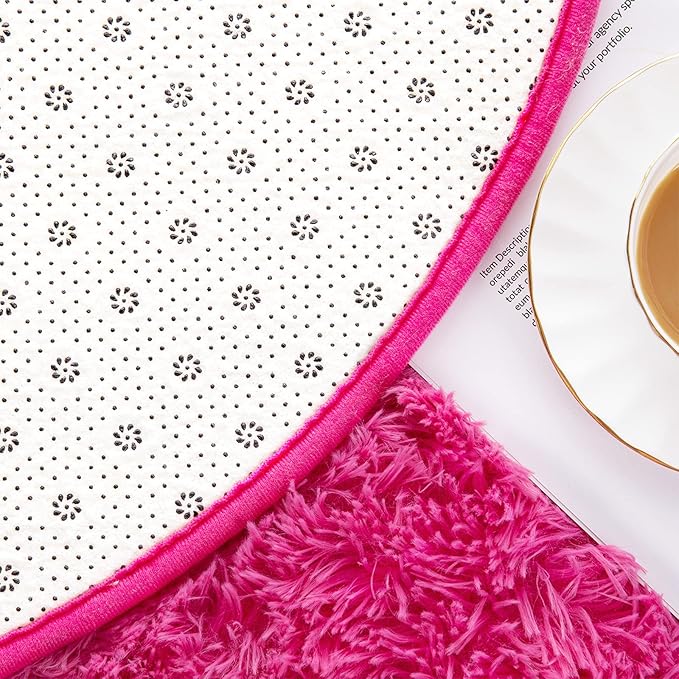 Noahas Ultra Soft Fluffy Bedroom Rugs Kids Room Carpet Modern Shaggy Area Rugs Home Decor 2.6' X 5.3', Hot Pink