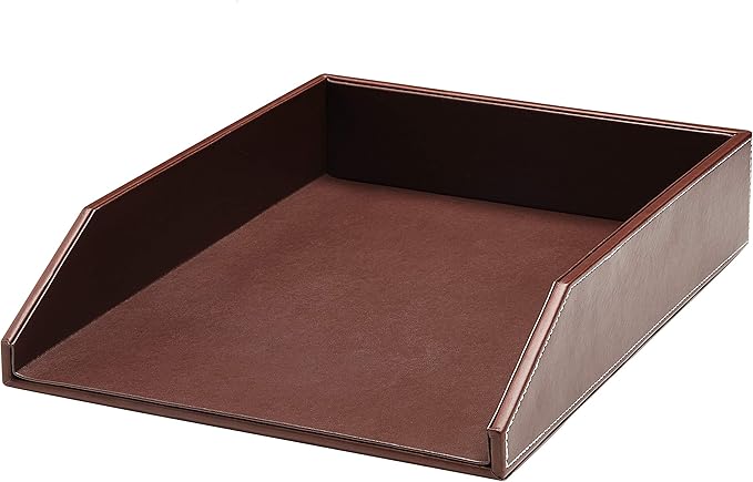 Gallaway Leather Letter Desk Organizer - Premium PU Leather Perfect for Office Organization, Document Holder Fits A4 Paper, Stackable Drawers for Extra Desk Storage