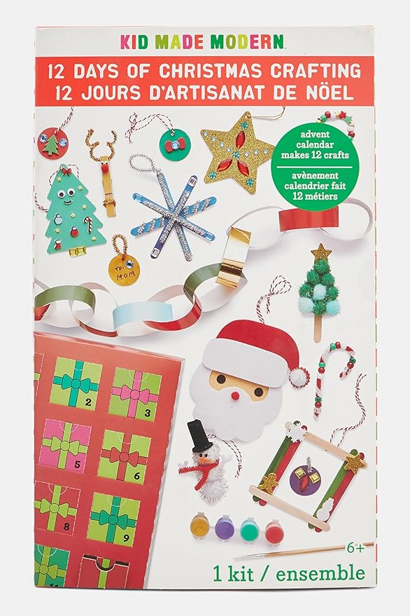 Kid Made Modern 12 Days of Christmas Themed Kids Craft Kits Ages 6+ - Fun Christmas Activities for Boys & Girls - Complete Arts and Crafts Kit to Create Xmas Ornaments for Gifts or Decorations