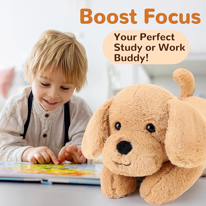 Yellow Lab Weighted Stuffed Animals - 22 Inch 4.5 Pounds Weighted Plushies Labradoodle Stuffed Animals - Big Dog Plush Pillow - Cute Plush Toys Gifts for Kids & Adults (22" 4.5 lbs)