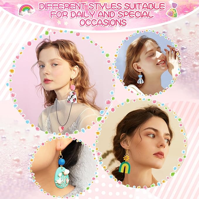 CGBOOM 527Pcs Polymer Clay Earring Making Kits, 3 in 1 Clay Kit Earring and Bracelet Making Kit, Polymer Clay kit for Adults Teens Girls