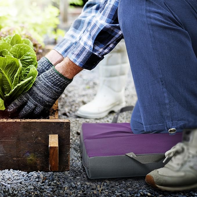 KI Store Garden Kneeling Pad Memory Form Knee Cushions for Gardening Extra Thick Knee Pad Water Resistant Prayer Pillow for Work Yoga Physical Therapy Purple